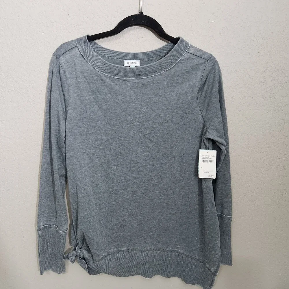 Susina Top Womens Medium Green Urban Long-Sleeve Cottagecore